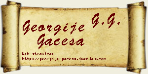 Georgije Gaćeša vizit kartica